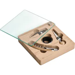 Okiyo Budonoki Bamboo Wine Accessories Set Open